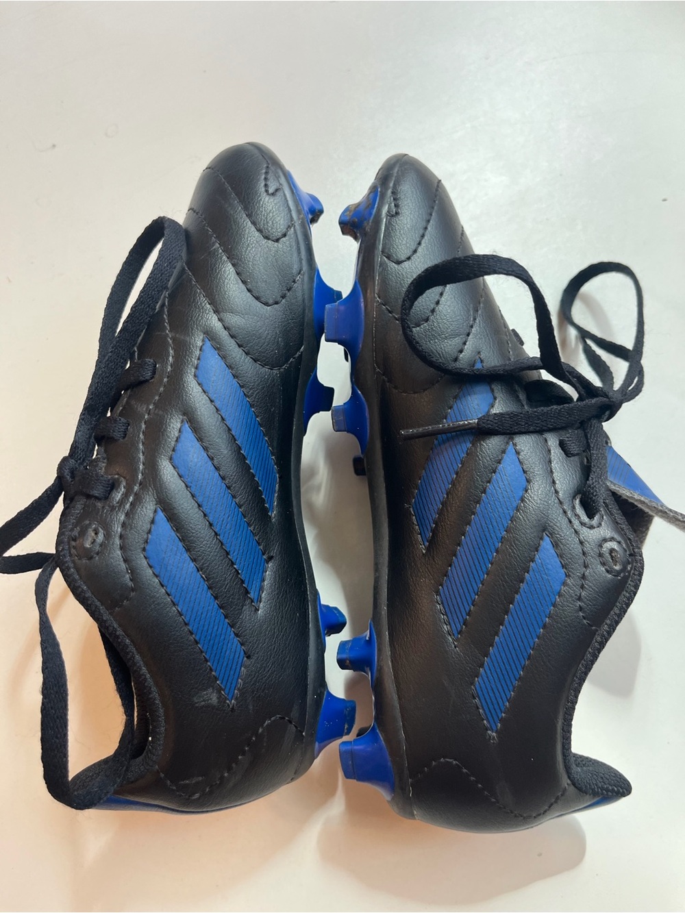 adidas Kids Black and Blue Soccer Cleats
